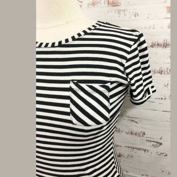 Potter’s Pot Stretch Knit T-Shirt Dress L Stripe - Picture 2 of 7